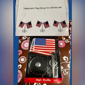 New One High Profile Telescopic Flag Group for Desktop Display Decor